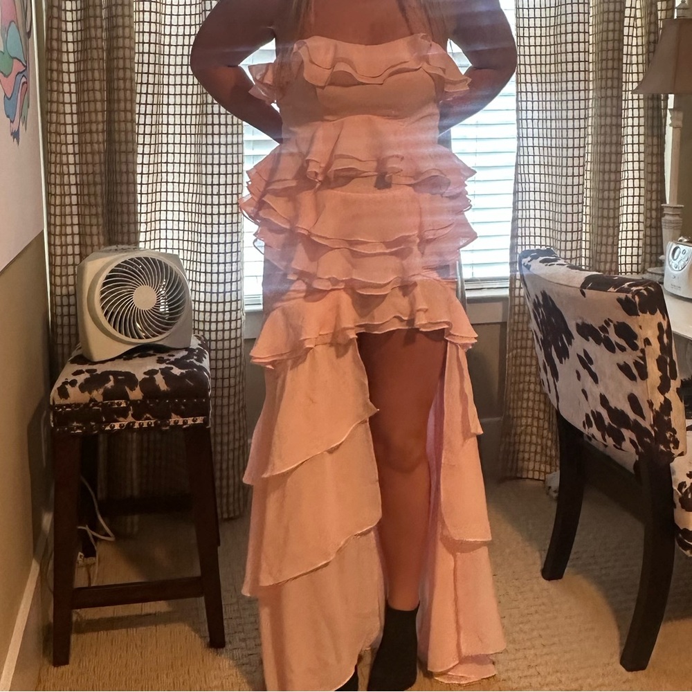 Pink Ruffle Sheath Dress - Picture 4 of 4